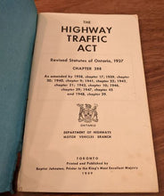 Load image into Gallery viewer, Gasoline Licence & Ration Coupon Book (1945/46) & Highway Traffic Act 1948