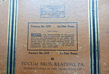 Load image into Gallery viewer, Vintage Y-B YOCUM BROTHERS ESQUIRES Quality Cigars DE LUXE Cigar Box