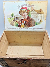 Load image into Gallery viewer, Vintage Dutch Mike Cigar Box Rare Panetelas by W.R.Webster & Co Sherbrooke.P.Q