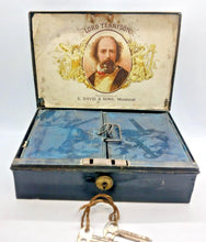 Load image into Gallery viewer, 1905 Lord Tennyson Cigar Cash Box Rare with Keys & Tray (Davis & Sons, Montreal)