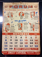 Load image into Gallery viewer, 1952-53 Montreal Canadiens World's Champions Sweet Caporal Hockey Calendar