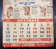 Load image into Gallery viewer, 1952-53 Montreal Canadiens World's Champions Sweet Caporal Hockey Calendar