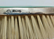 Load image into Gallery viewer, Art Deco Enamel Hand Hair Brush Flying Duck (Sterling Silver) 2 pc