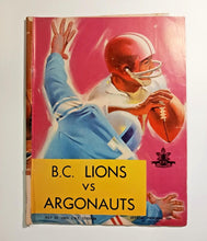 Load image into Gallery viewer, 1965 B.C. Lions vs Toronto Argonauts CFL Game Program