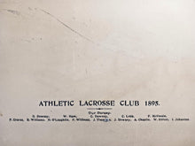 Load image into Gallery viewer, 1895 Athletic Lacrosse Club Cabinet Photo, St Catherine's Ribbon on Mascots Hat