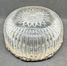 Load image into Gallery viewer, Sterling Rim Cut Crystal Bowl 9 in x 4 in