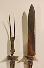 Load image into Gallery viewer, Sterling Silver Handle Stainless steel Carving 11" Fork and 12" Knife blade Pair