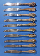 Load image into Gallery viewer, Wallace Grand Baroque Sterling Silver 9" Lunch Knife Lot of 10