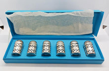 Load image into Gallery viewer, Birks E.P.N.S. Silver Plated Salt & Pepper Shakers Cobalt Blue Glass Insert x6