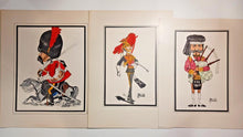Load image into Gallery viewer, 1876 ARMY AND NAVY DROLLERIES artwork Lot of 3 Major T S Seccombe