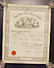 Load image into Gallery viewer, Imperial Grand Black Chapter of the British Commonwealth Certificate No. 96 1919