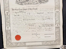 Load image into Gallery viewer, Imperial Grand Black Chapter of the British Commonwealth Certificate No. 96 1919