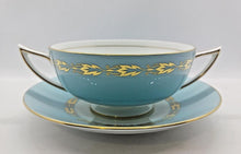 Load image into Gallery viewer, Minton Bone China Blue with Gold Leaves Trim Pattern Creamer Set of 4