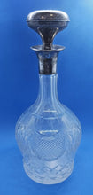 Load image into Gallery viewer, Sterling Silver Top and Lip Crystal Taille France Decanter