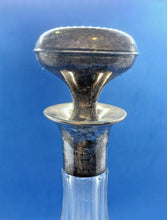 Load image into Gallery viewer, Sterling Silver Top and Lip Crystal Taille France Decanter