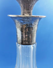 Load image into Gallery viewer, Sterling Silver Top and Lip Crystal Taille France Decanter