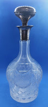 Load image into Gallery viewer, Sterling Silver Top and Lip Crystal Taille France Decanter
