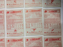 Load image into Gallery viewer, 1997-98 Kraft Dinner Hockey Hand Cut Collectors 3 1/2 x 5 1/4" Cards Lot of 27