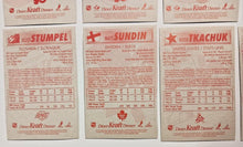 Load image into Gallery viewer, 1997-98 Kraft Dinner Hockey Hand Cut Collectors 3 1/2 x 5 1/4" Cards Lot of 27