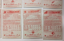 Load image into Gallery viewer, 1997-98 Kraft Dinner Hockey Hand Cut Collectors 3 1/2 x 5 1/4" Cards Lot of 27