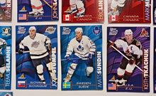 Load image into Gallery viewer, 1997-98 Kraft Dinner Hockey Hand Cut Collectors 3 1/2 x 5 1/4" Cards Lot of 27