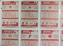 Load image into Gallery viewer, 1996-97 Kraft Dinner Hockey Hand Cut Collectors 3 1/2 x 5 1/4" Cards Lot of 26
