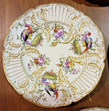 Load image into Gallery viewer, 18TH C. Paris Porcelain Vincennes Hand Painted Exotic Bird Set of 10 Plates