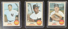 Load image into Gallery viewer, 1968 O-Pee Chee OPC Yankees Lot #138 Amaro #47 Houk #89 Gibbs
