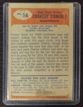 Load image into Gallery viewer, 1955 Bowman Charley Conerly Football Card #16