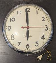 Load image into Gallery viewer, Vintage Westclox Electric Wall Clock 15” Metal Glass Dome School Clock