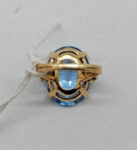 Load image into Gallery viewer, 14K Yellow Gold Hand Assembled Cocktail Ring w/ Man Made Blue Spinel Certified