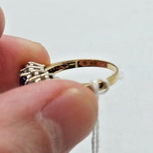 Load image into Gallery viewer, 10K Yellow and White Gold Hand Assembled Amethyst, Topaz, Diamond Ring Certified