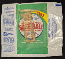 Load image into Gallery viewer, 1987 Topps Baseball Card Box And 9 Wax Card Wrappers