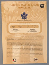 Load image into Gallery viewer, Toronto Maple Leafs "In The Game" #TH-17 Franchise History Card