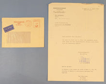 Load image into Gallery viewer, 1964 German Bundeskanzleramt TLS Signed Letter + Envelope to USA Dr. Dossmann