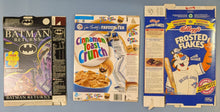 Load image into Gallery viewer, Lot 5 Vintage Cereal Boxes Gretzky Hockey Batman Blue Jays 1990s Frosted Flakes