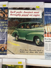 Load image into Gallery viewer, Lot of 10 Vintage Chevrolet Magazine Print Ads - Various Models & Years