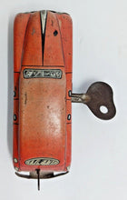 Load image into Gallery viewer, 1940-50s Red Car lithographed car tin toy with clockwork & Key, Made in Britain