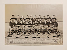 Load image into Gallery viewer, 1935-36 Chicago Black Hawks Hockey Christmas Card w/ Howie Morenz, Karakas