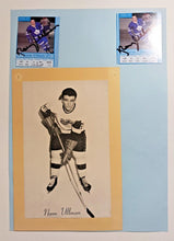 Load image into Gallery viewer, Norm Ullman Beehive w/ two signed card cut outs Hockey