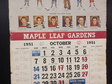 Load image into Gallery viewer, 1950-51 Export Maple Leaf Gardens Calendar