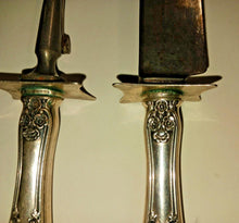 Load image into Gallery viewer, Sterling Silver Handle Stainless steel Carving Fork and 14" Knife blade Pair