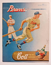 Load image into Gallery viewer, 1951 Boston Braves Brooklyn Dodgers Score Card, Jackie Robinson, Snider Reese