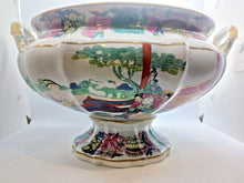 Load image into Gallery viewer, 1850s Mason's Chinese Soup Bowl with Lid and Saucer Hand Painted 13" x 12" x 12"