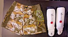 Load image into Gallery viewer, Green Dragon Tapout Adult Size 36 Shorts w/ Martial Arts Training Shin Guards