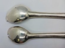 Load image into Gallery viewer, 1950s Antonio Pineda Salad Tosser Set Silver w/ wooden handles, Mexico 12 1/4"