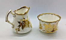 Load image into Gallery viewer, Hammersley & Co Bone China Gold Trim and Gold Pattern Sugar Bowl & Creamer Set