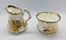 Load image into Gallery viewer, Hammersley & Co Bone China Gold Trim and Gold Pattern Sugar Bowl & Creamer Set