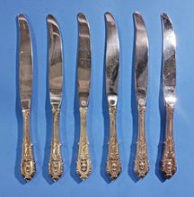 Load image into Gallery viewer, Wallace Rose Point Sterling Silver 9" Knife Lot of 6