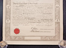 Load image into Gallery viewer, Imperial Grand Black Chapter of the British Commonwealth Certificate No. 96